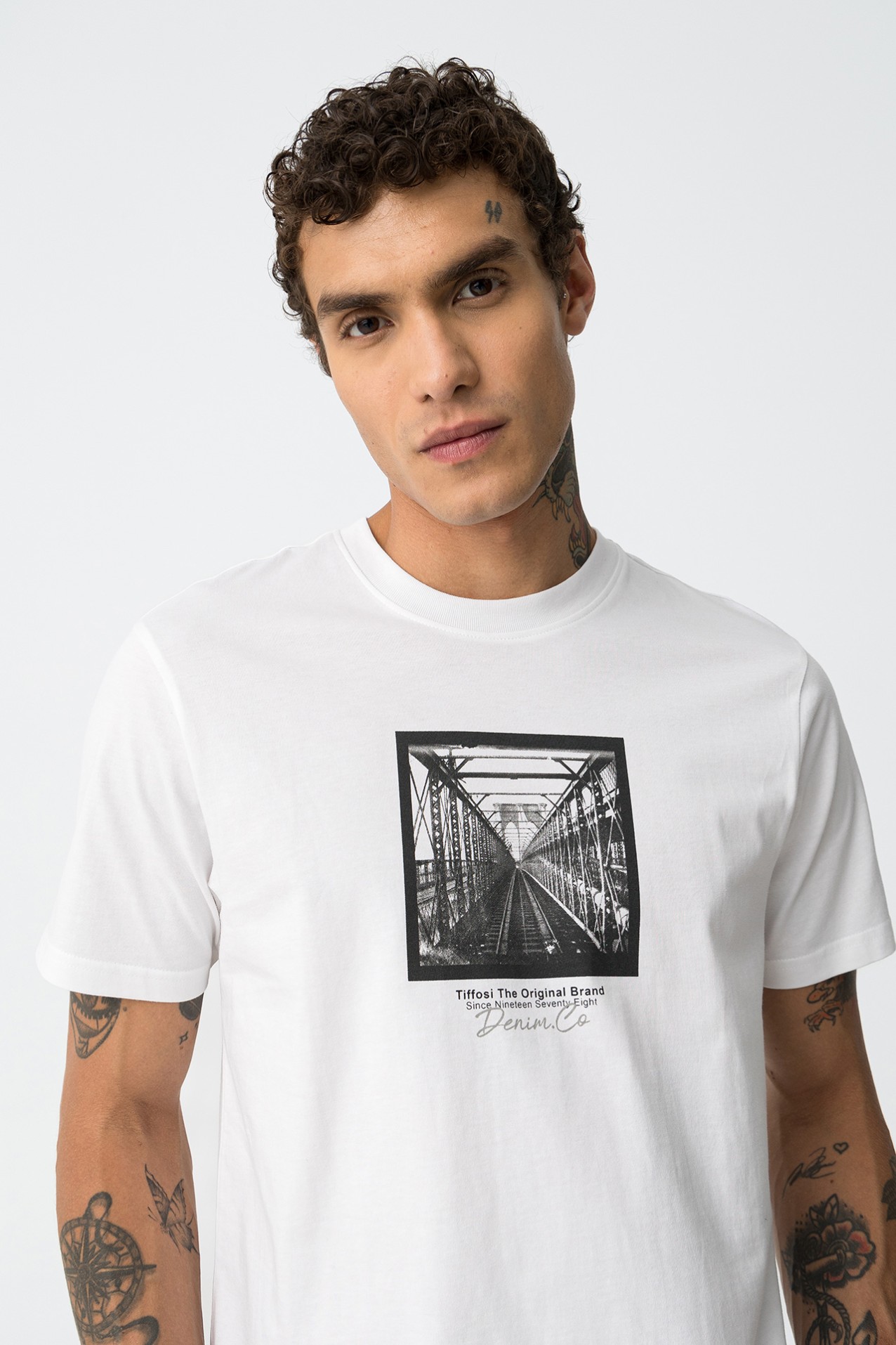 T-Shirt De Algodo Estampada