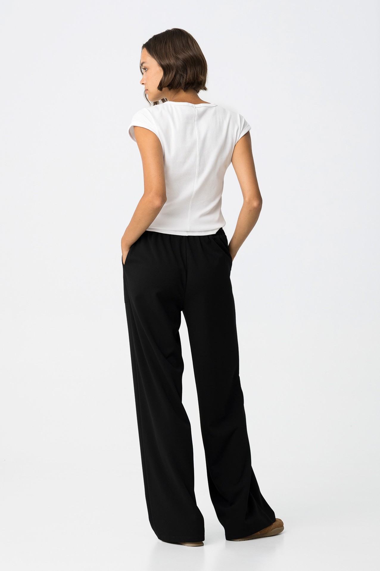 Wide Leg Trousers with Knot