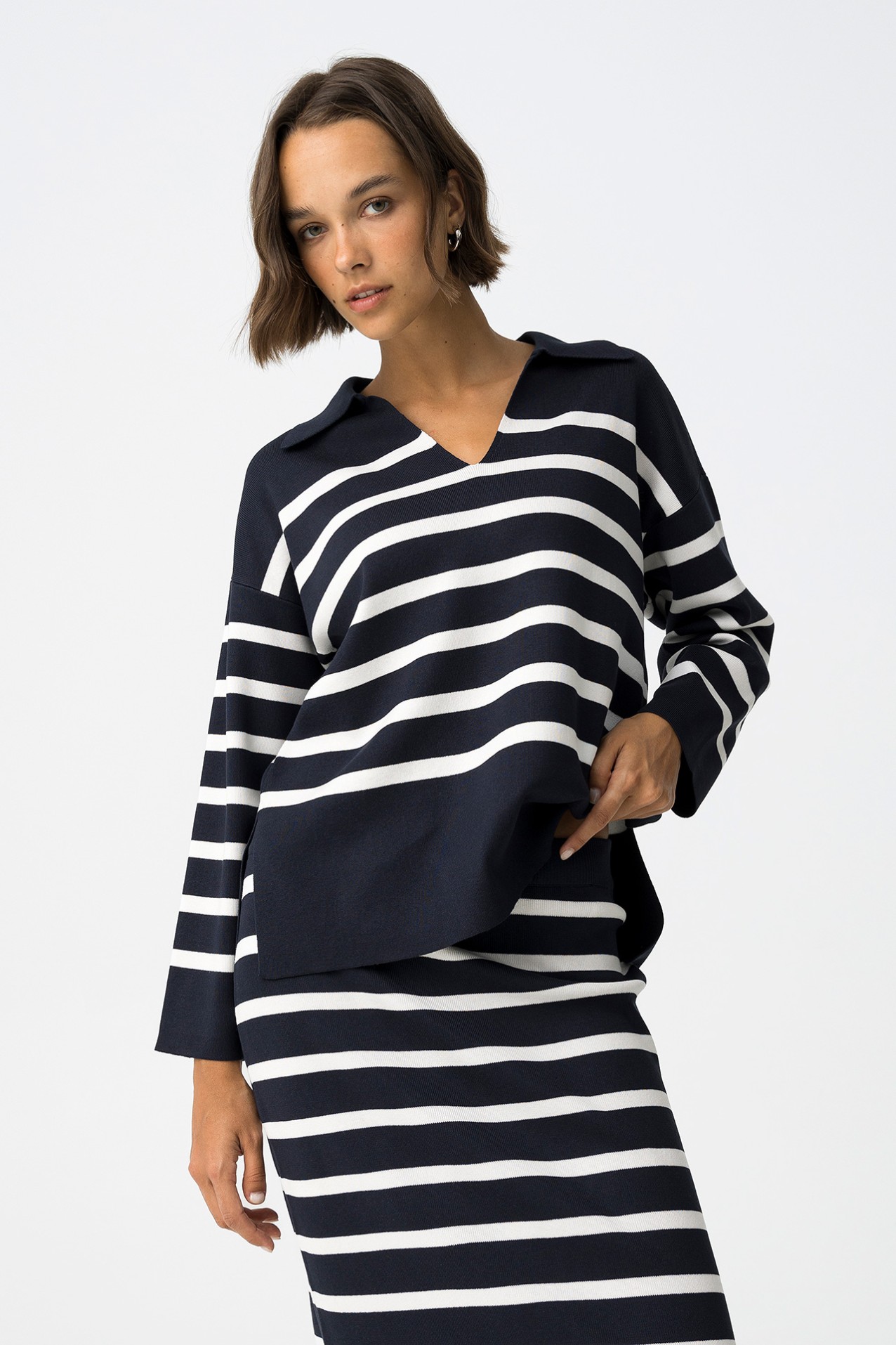 Striped Relaxed Knit Sweater