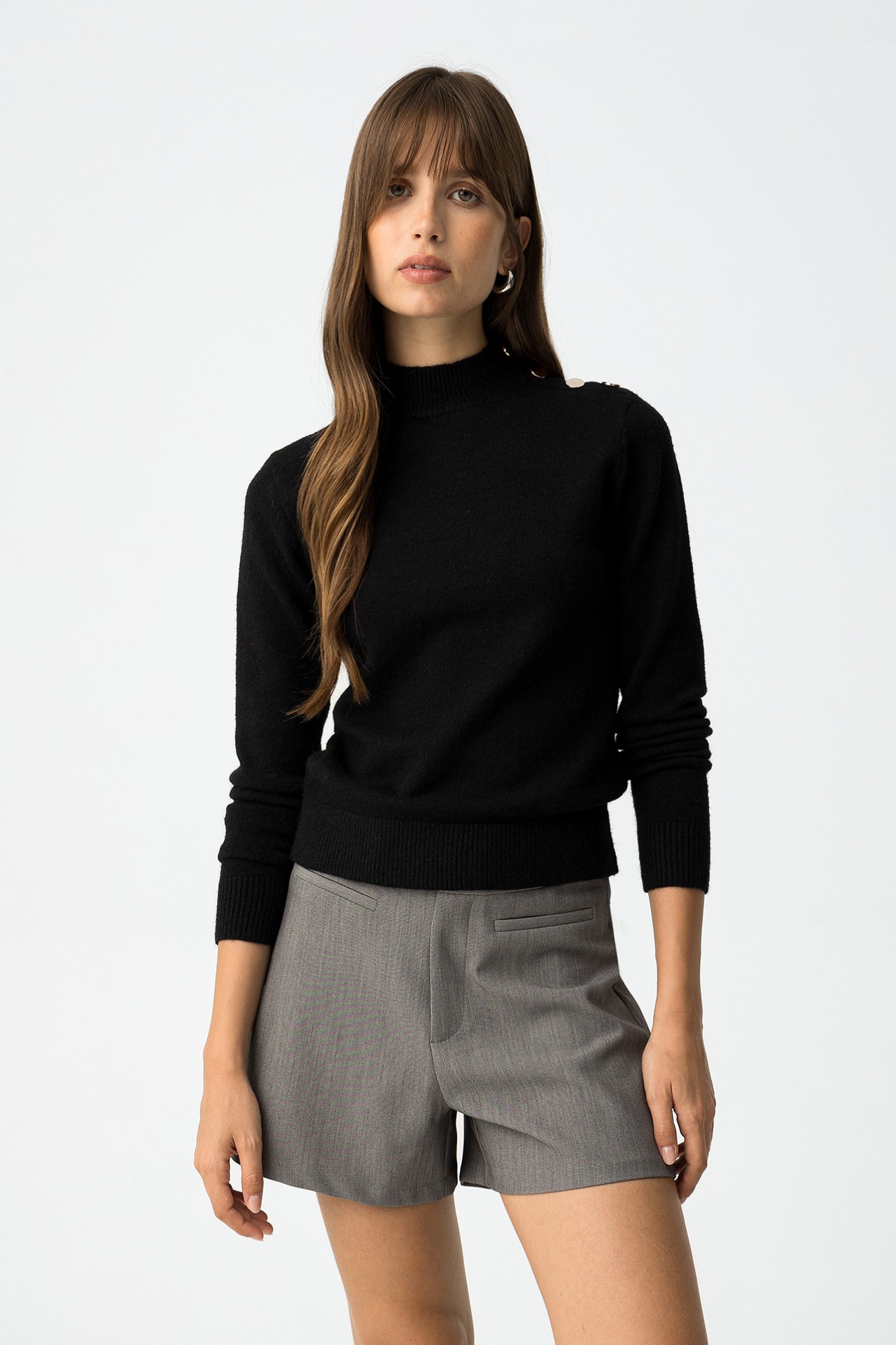 Slim Fit Sweater with Buttons