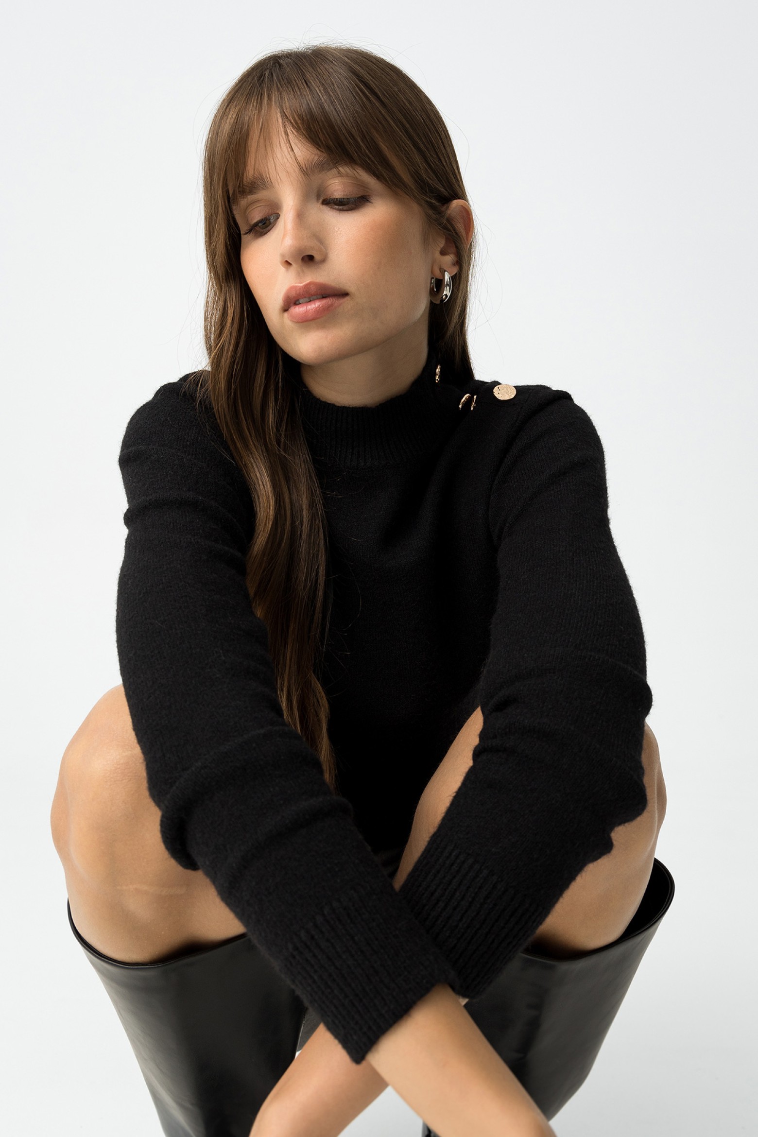 Slim Fit Sweater with Buttons