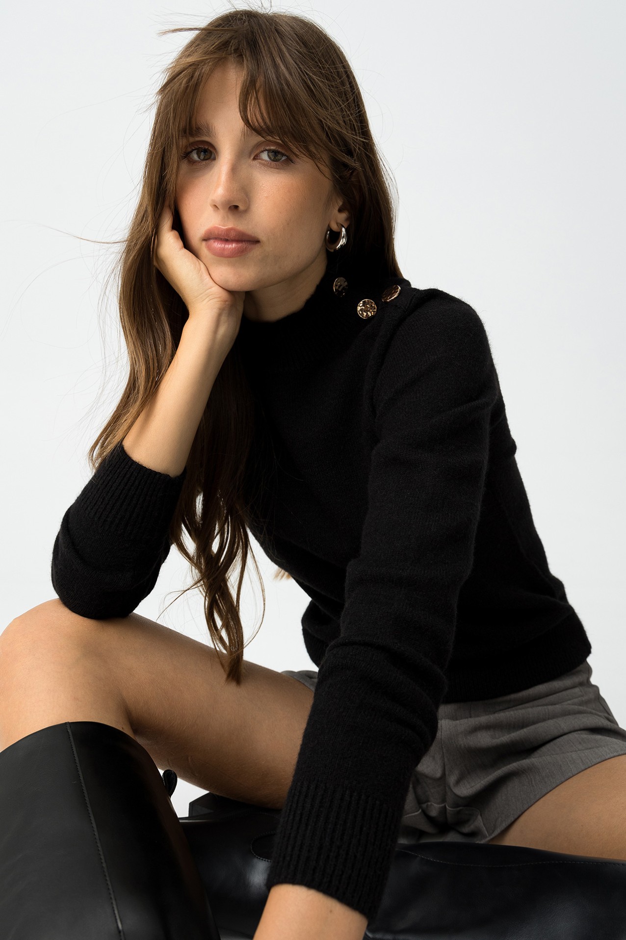 Slim Fit Sweater with Buttons