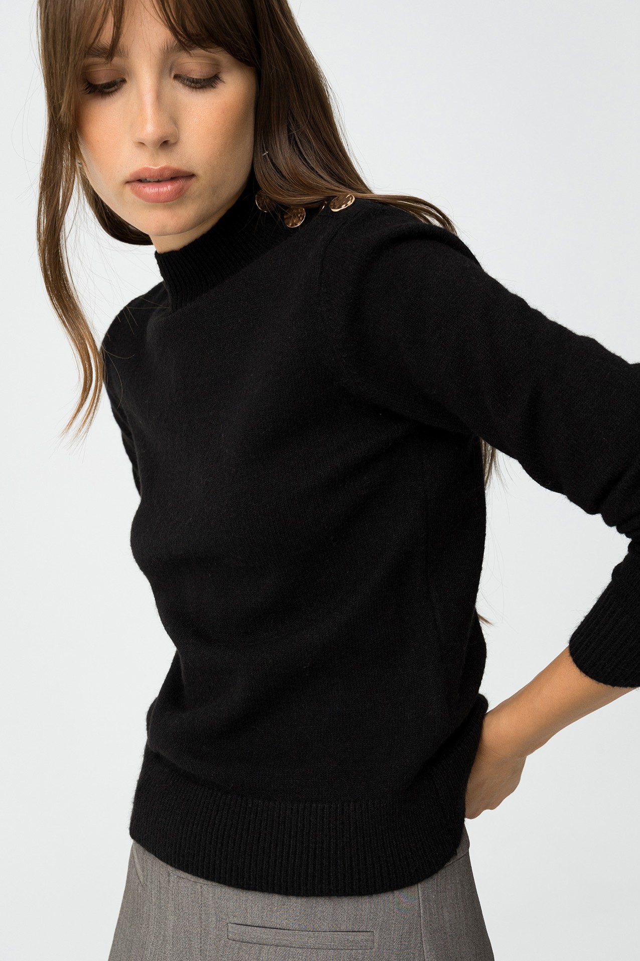 Slim Fit Sweater with Buttons