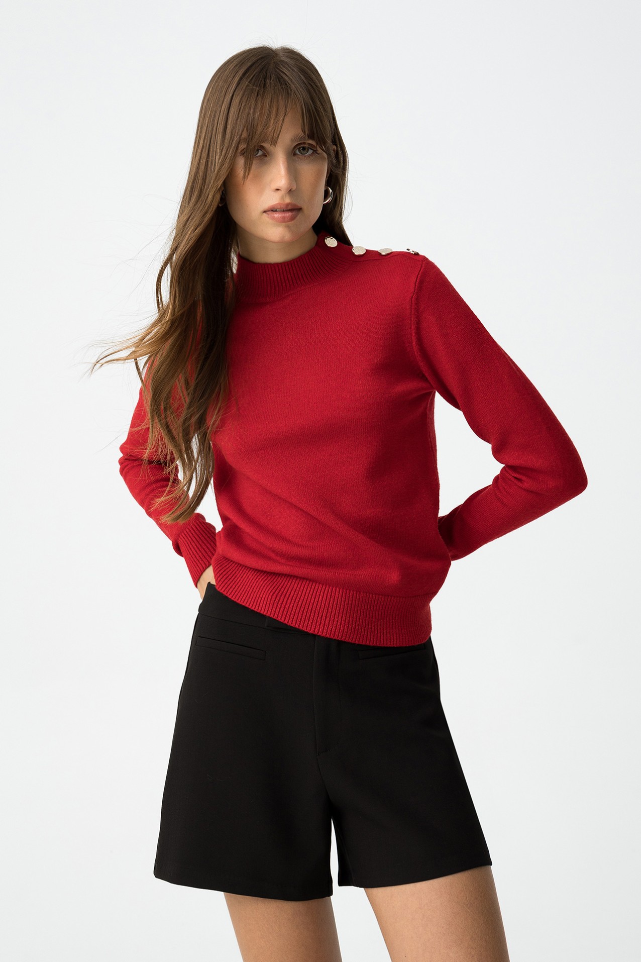 Slim Fit Sweater with Buttons