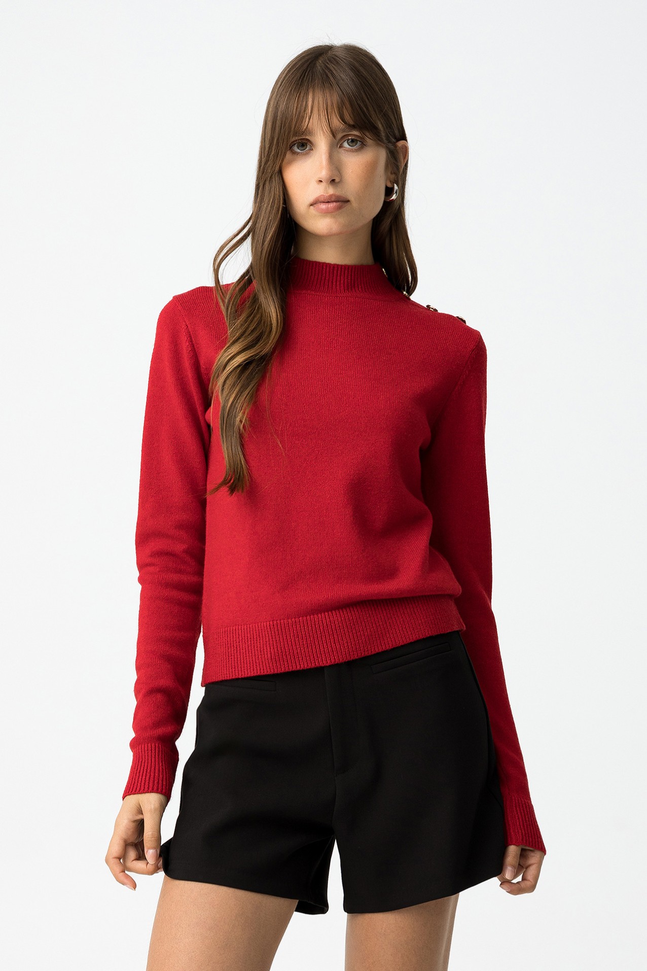 Slim Fit Sweater with Buttons