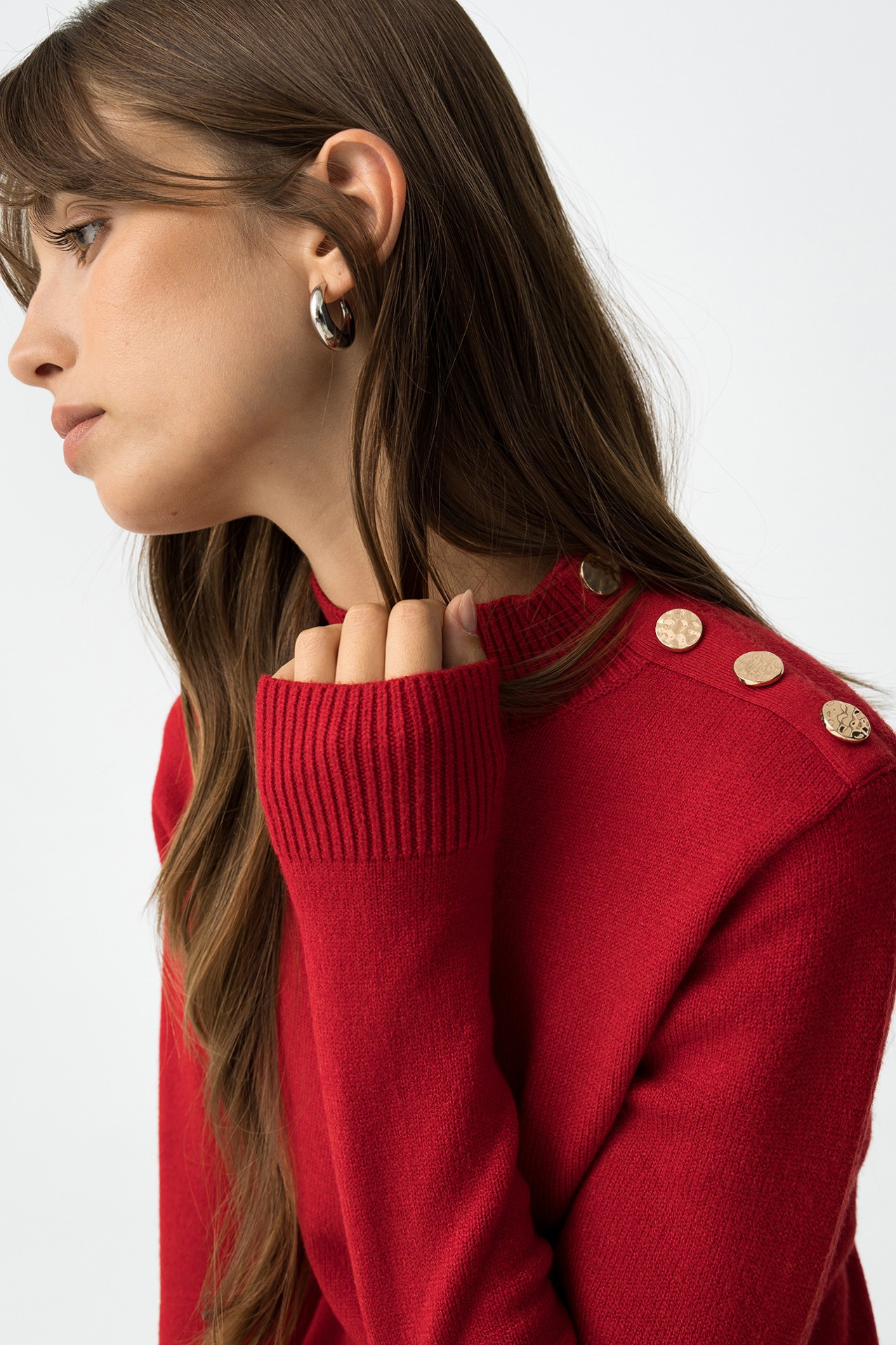 Slim Fit Sweater with Buttons