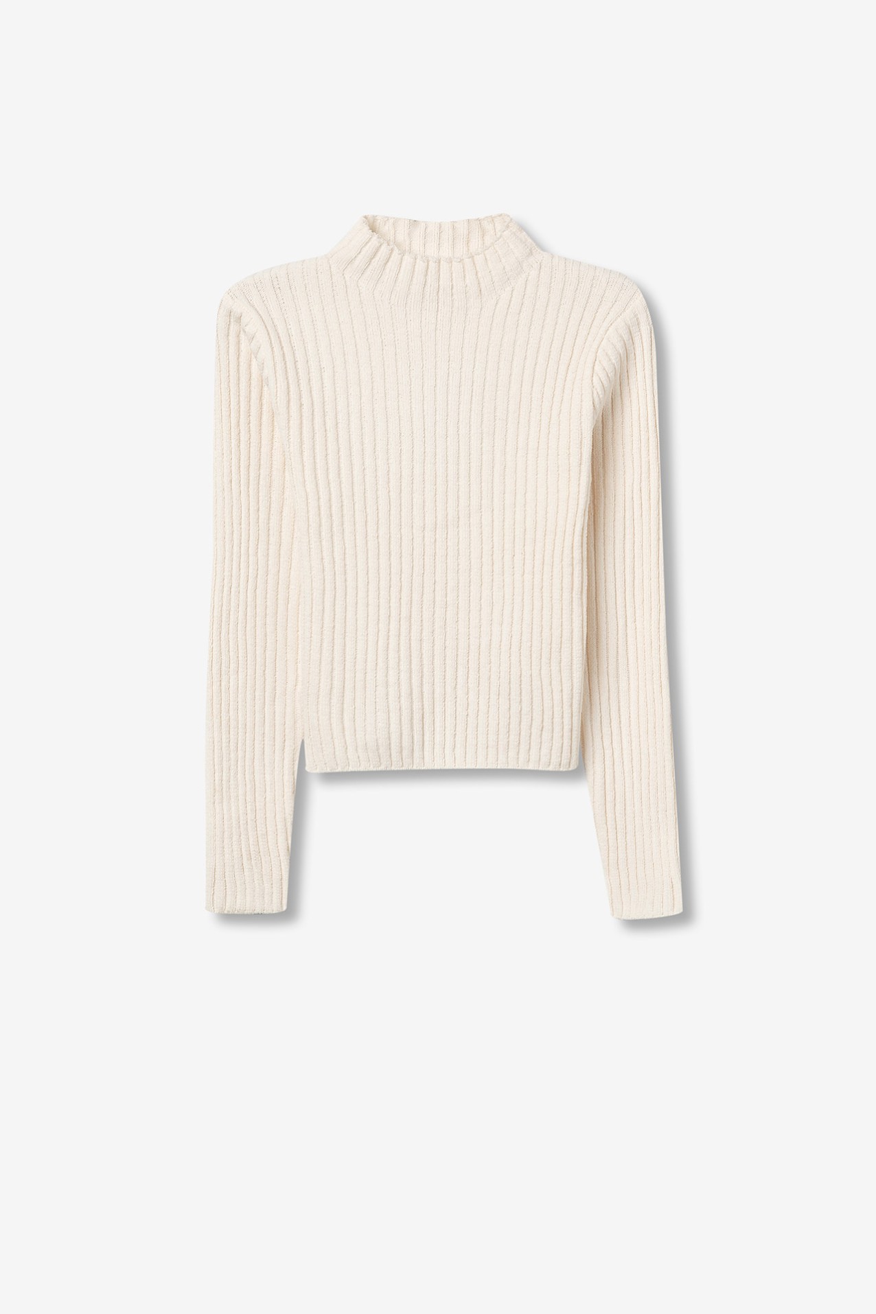 Ribbed Knit Turtleneck Sweater