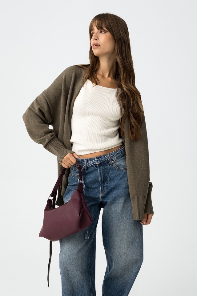 Dark Green Knit Cardigan