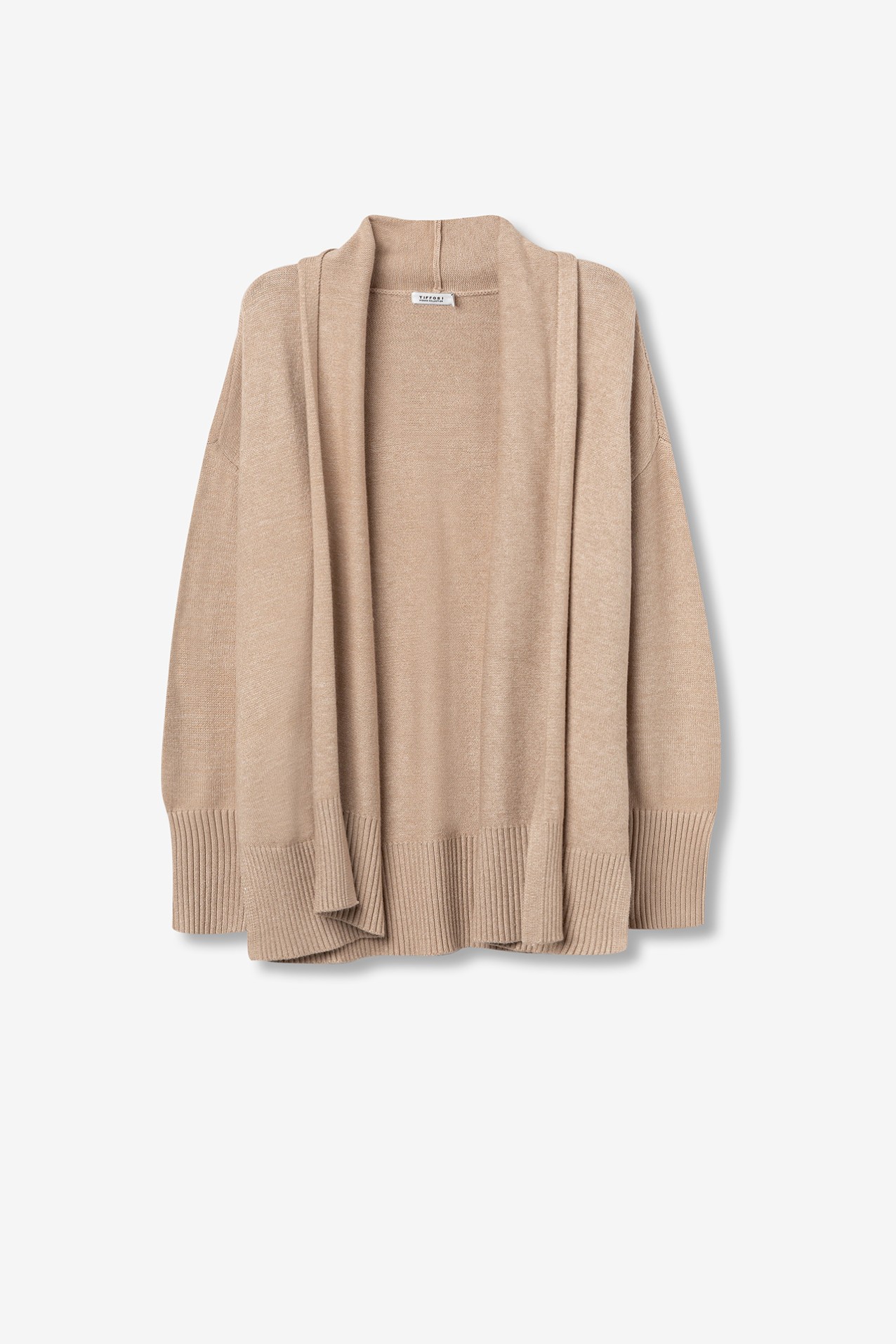 Beige Relaxed Knit Cardigan