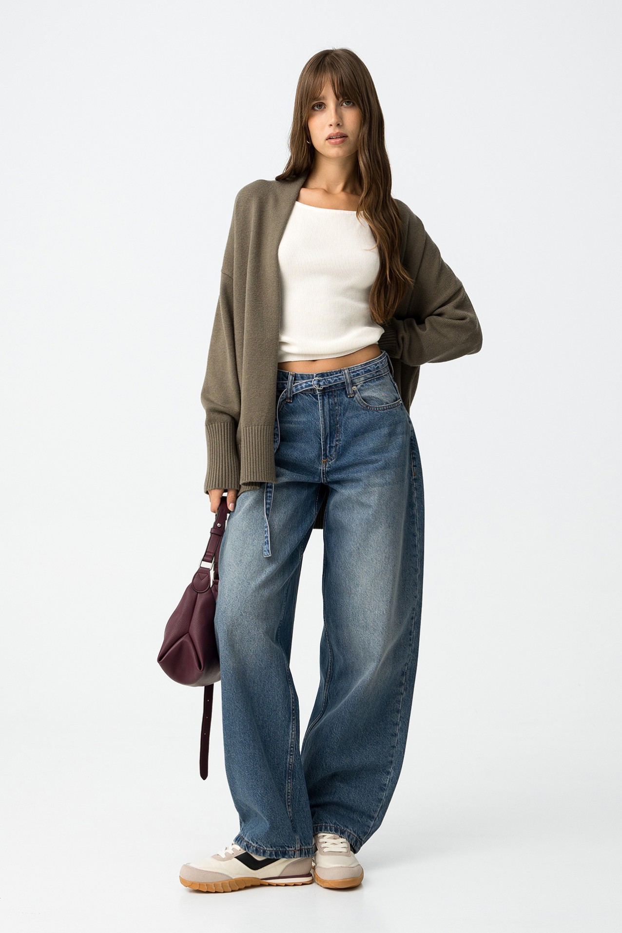 Dark Green Knit Cardigan