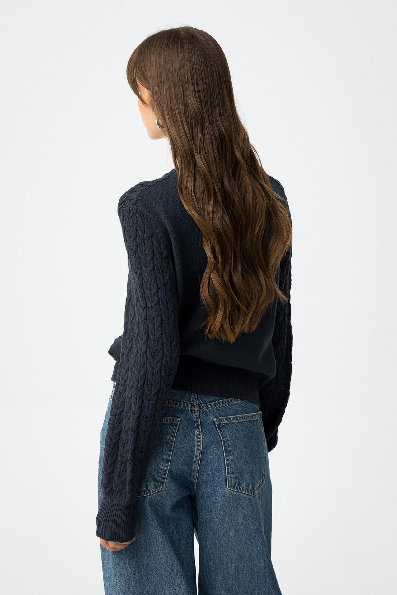 Cable Knit Sweater with Openings