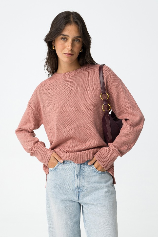 Perforated Detail Sweater