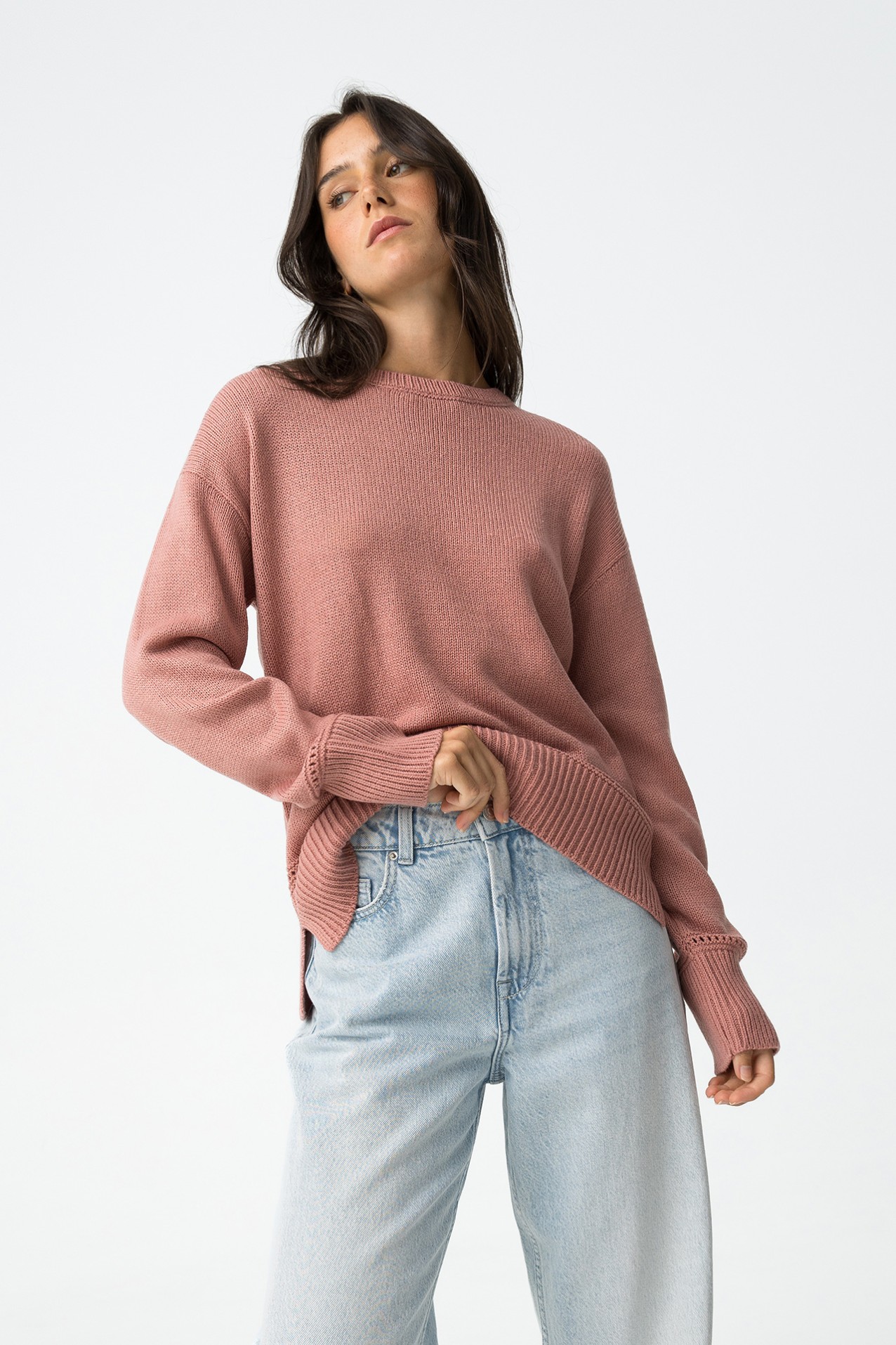 Perforated Detail Sweater