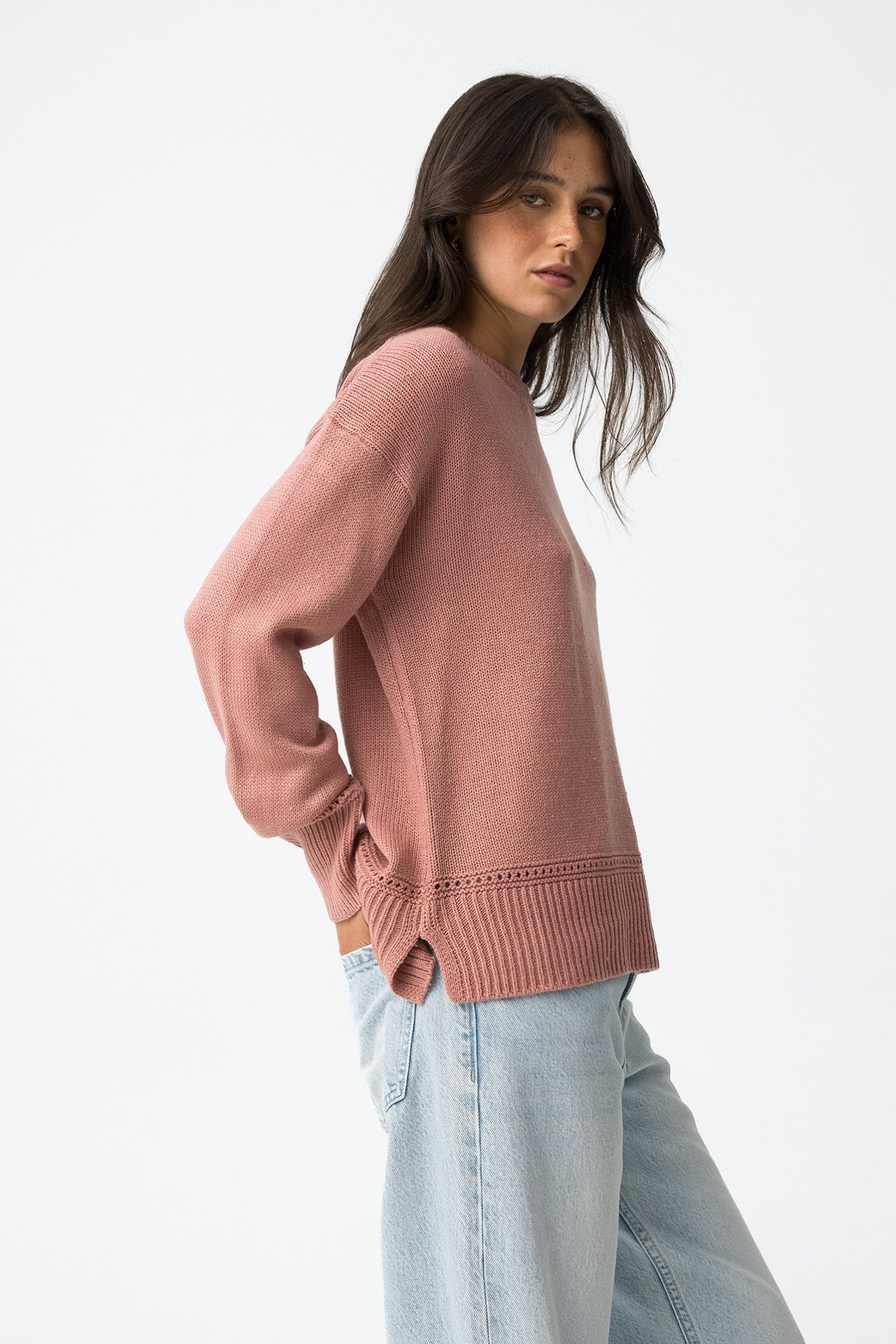 Perforated Detail Sweater