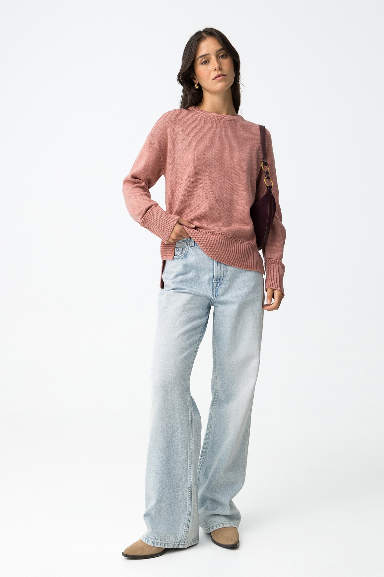 Perforated Detail Sweater