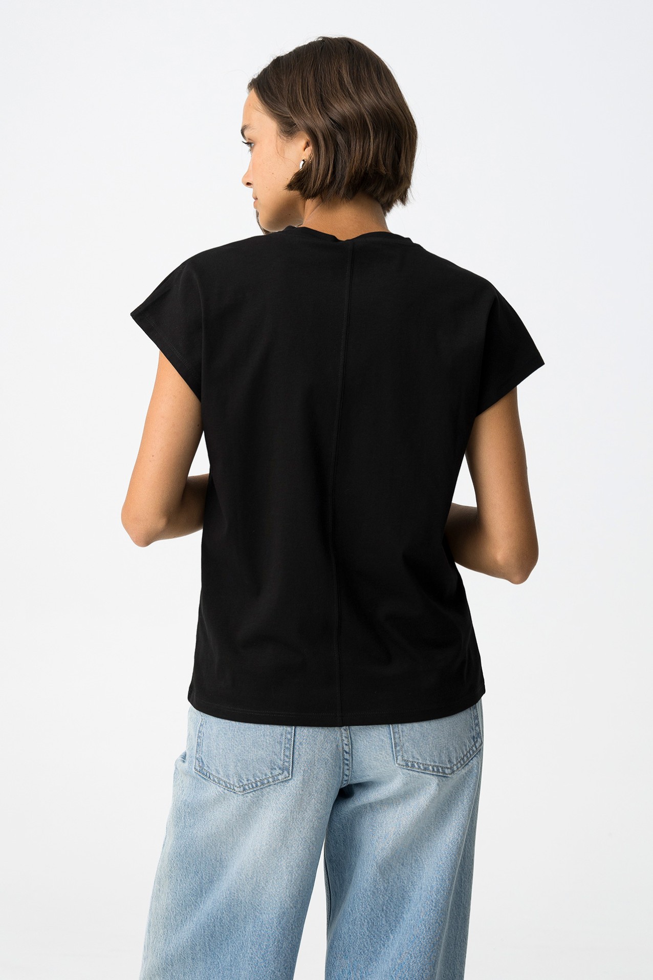 Camiseta con Estampado Metalizado