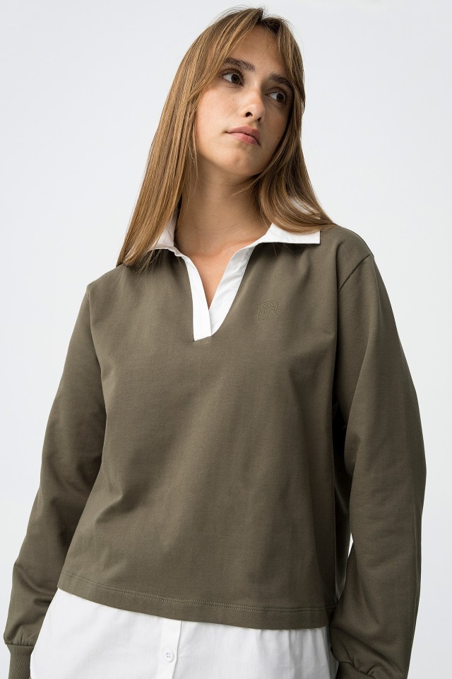 Sweatshirt Combined with Shirt