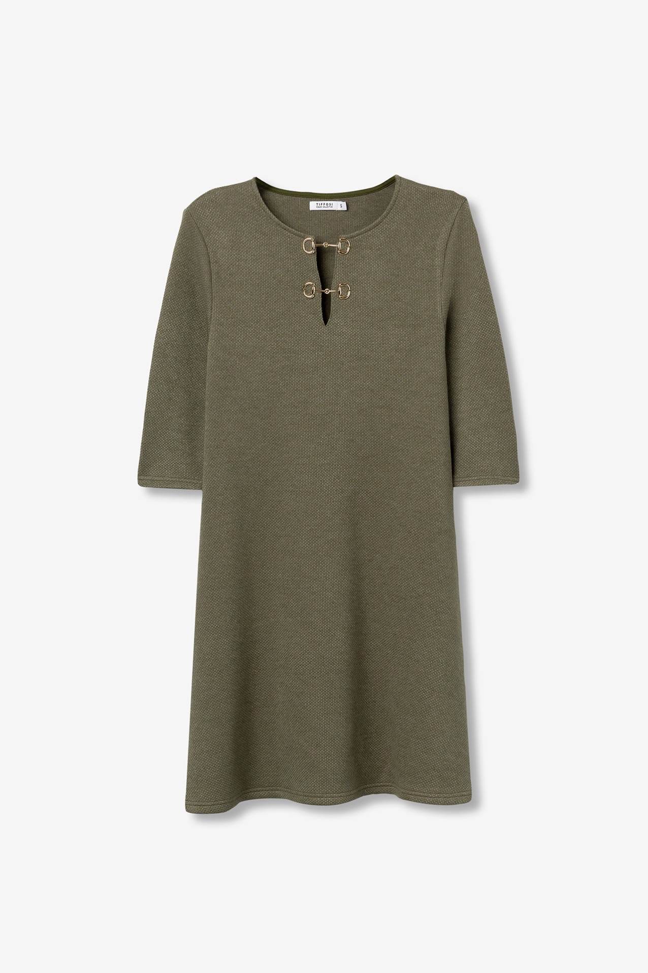 Short Mesh Dress with Decorative Closures