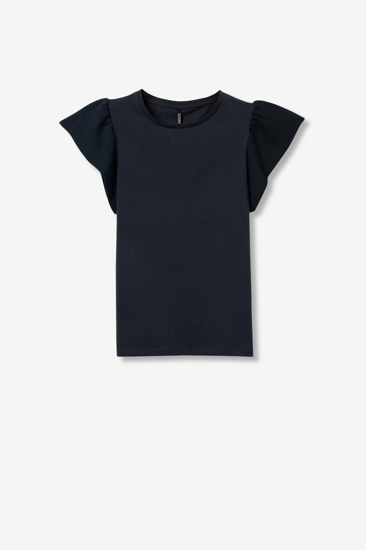 T-shirt com Folhos Texturizados