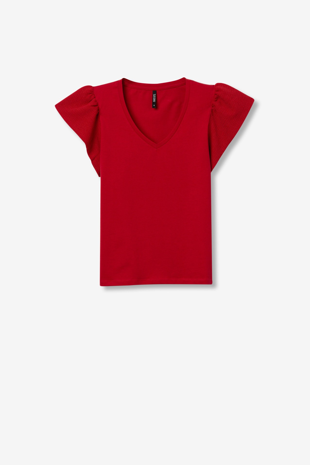 T-shirt com Folhos Texturizados