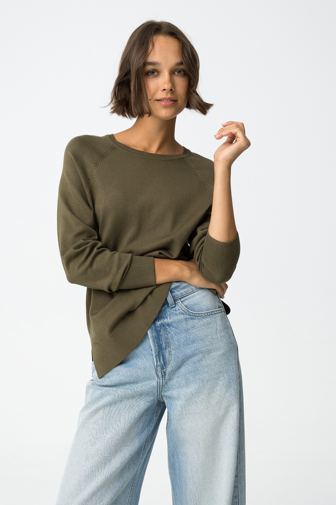 Olive Green Knit Sweater