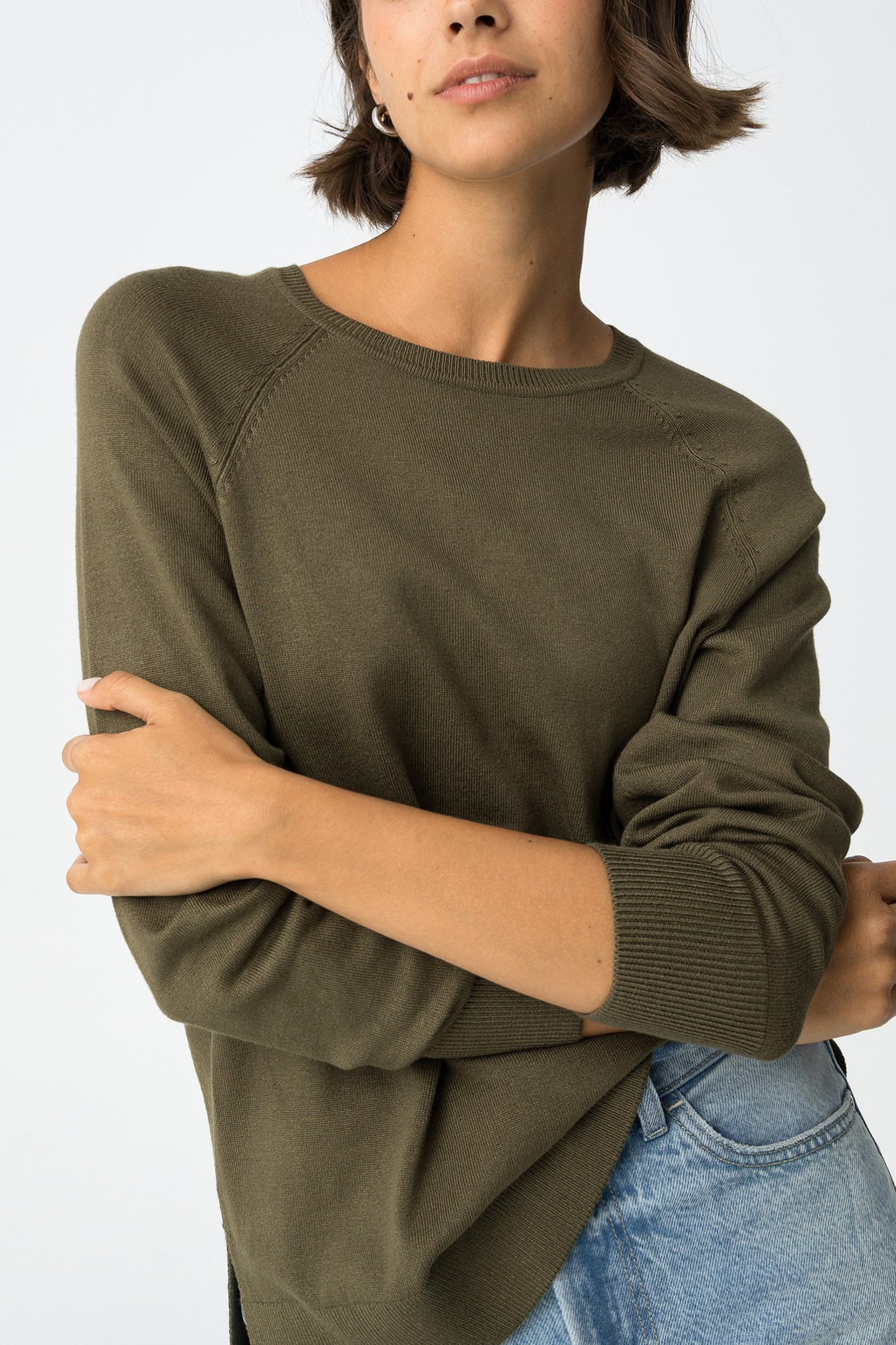 Olive Green Knit Sweater
