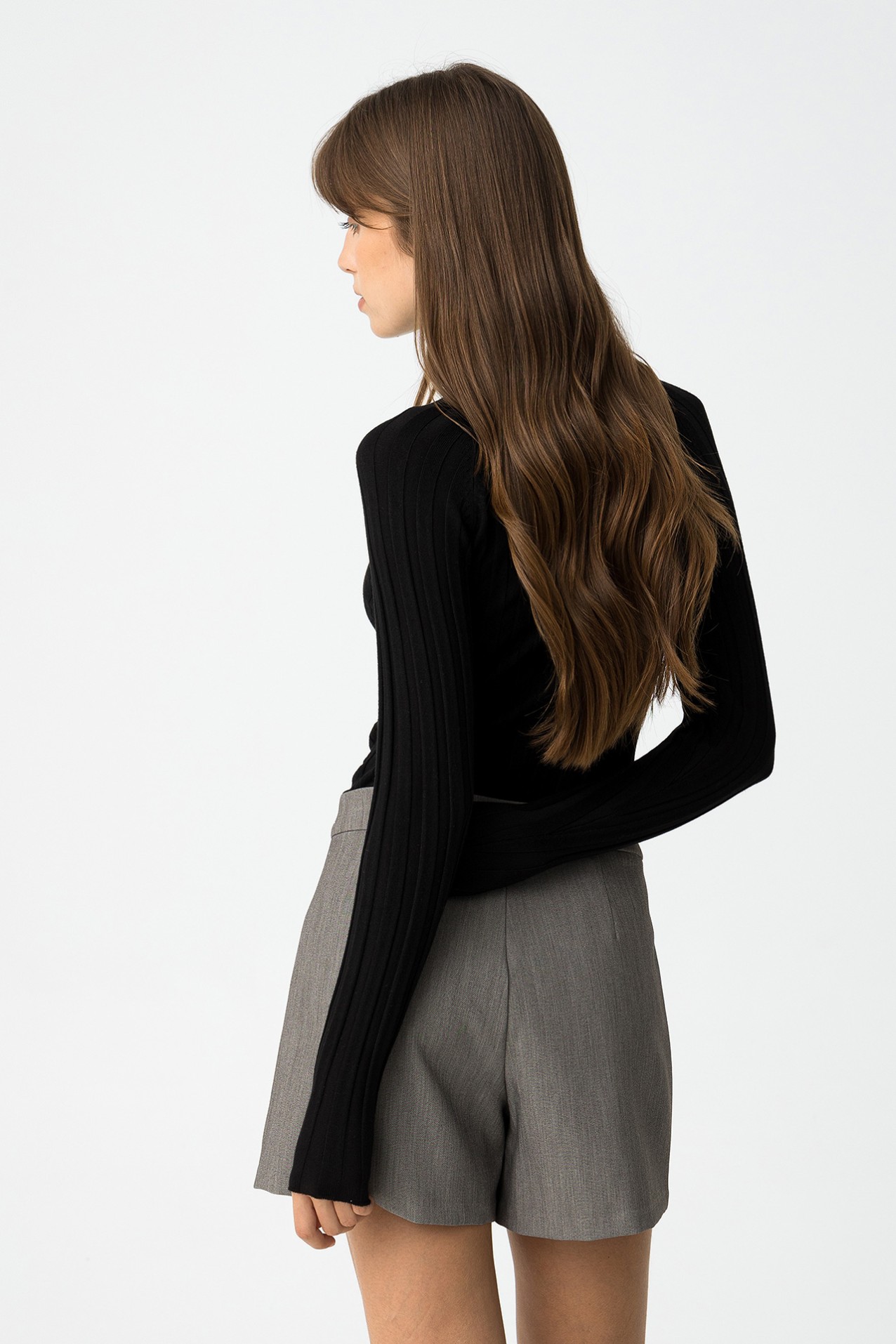 Slim Ribbed Knit Sweater