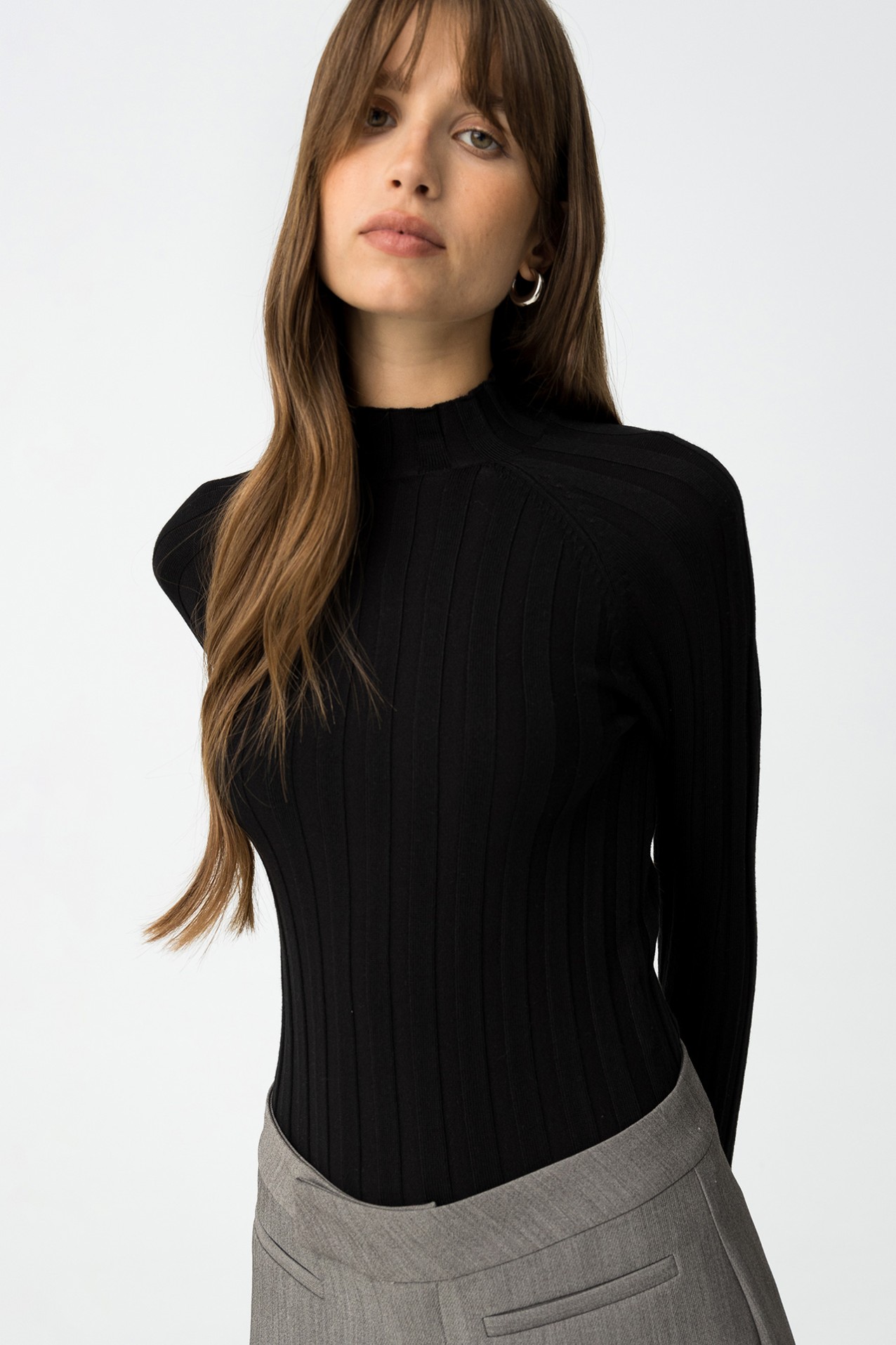 Slim Ribbed Knit Sweater