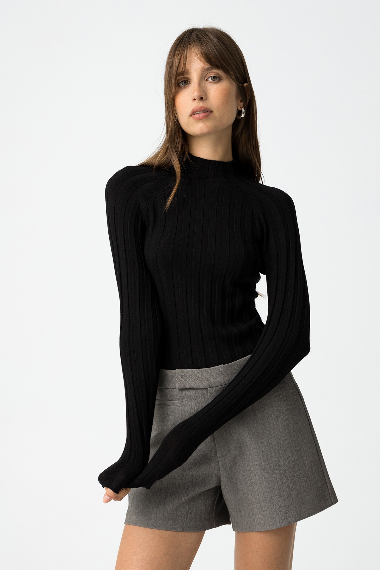 Slim Ribbed Knit Sweater