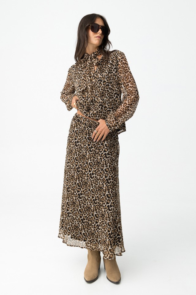 Animal Print Midi Skirt