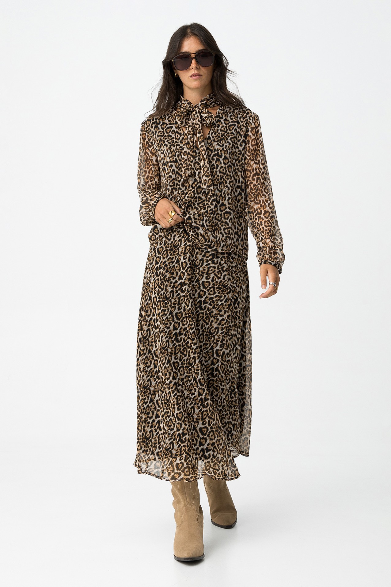 Animal Print Midi Skirt