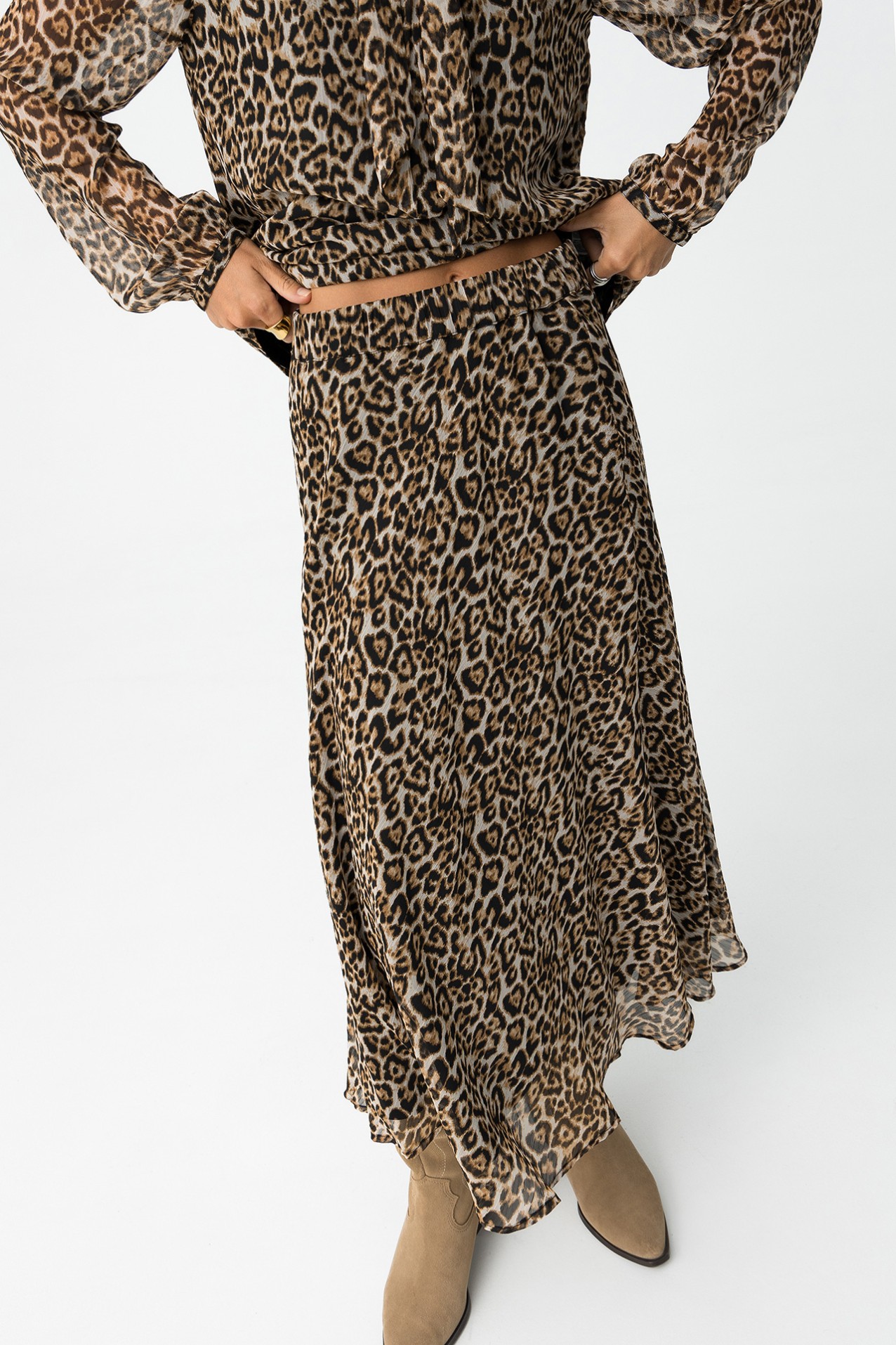 Animal Print Midi Skirt