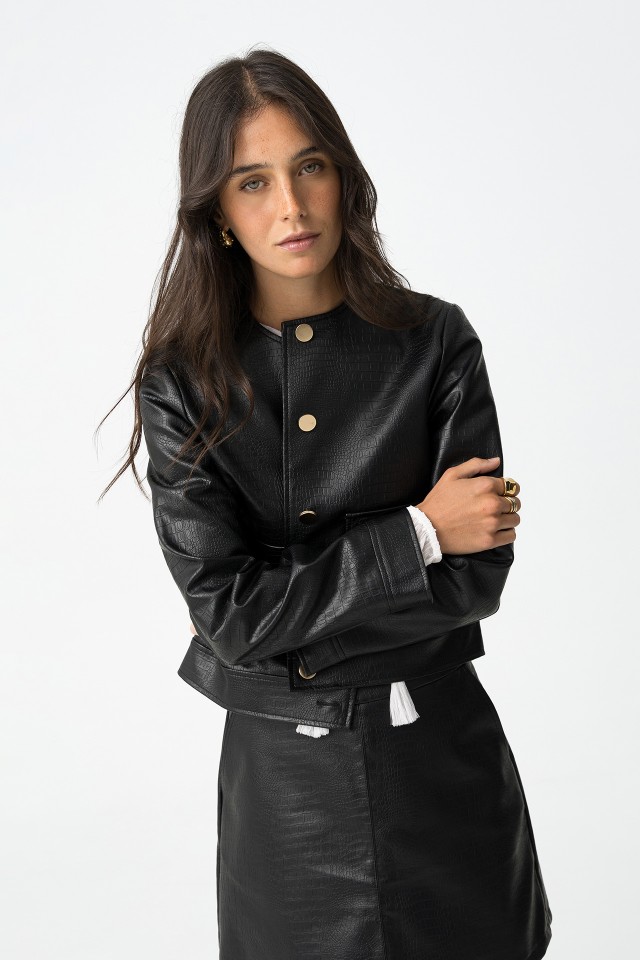 Croc-effect jacket