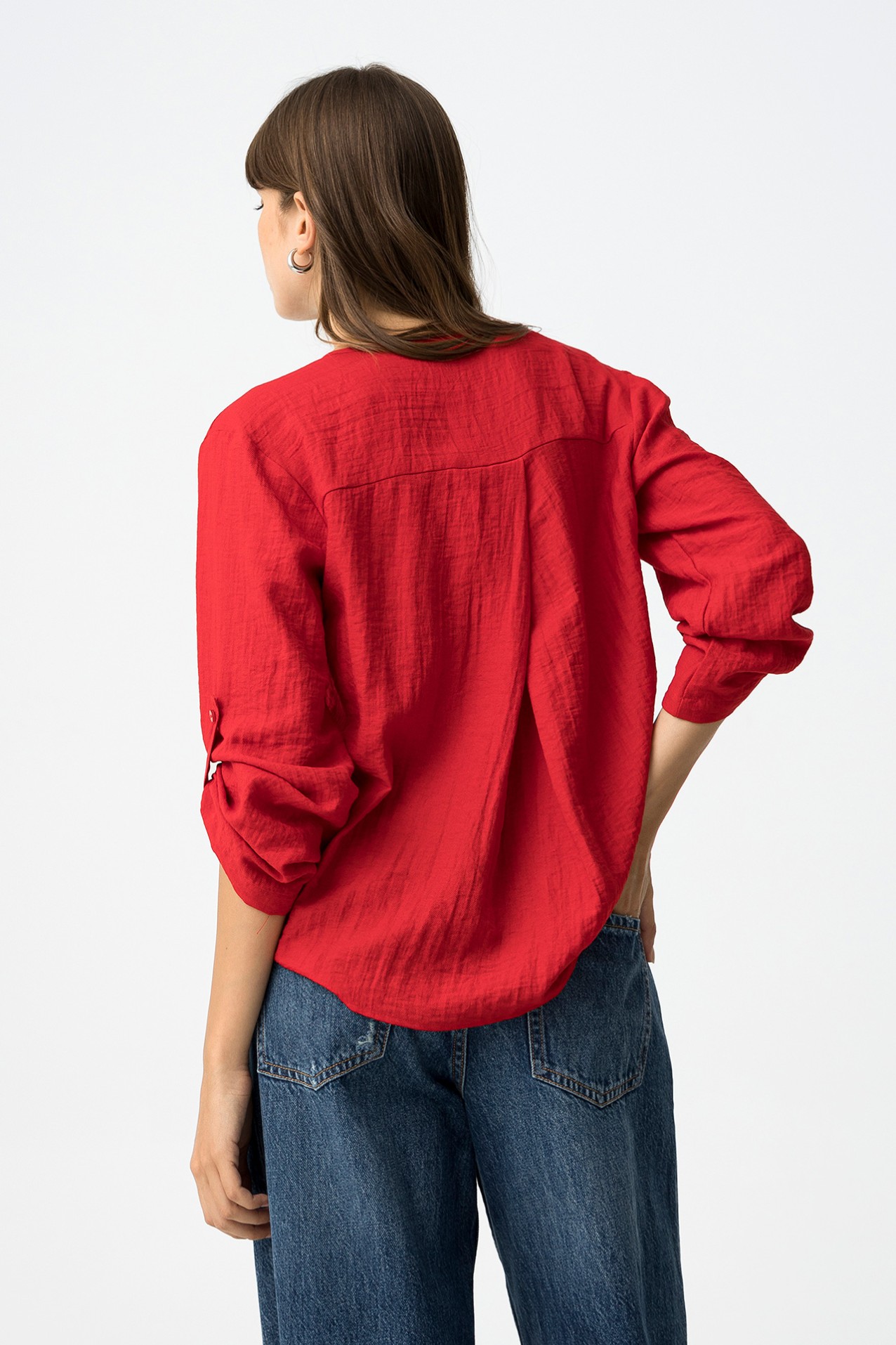 Blusa Texturizada Con Lino