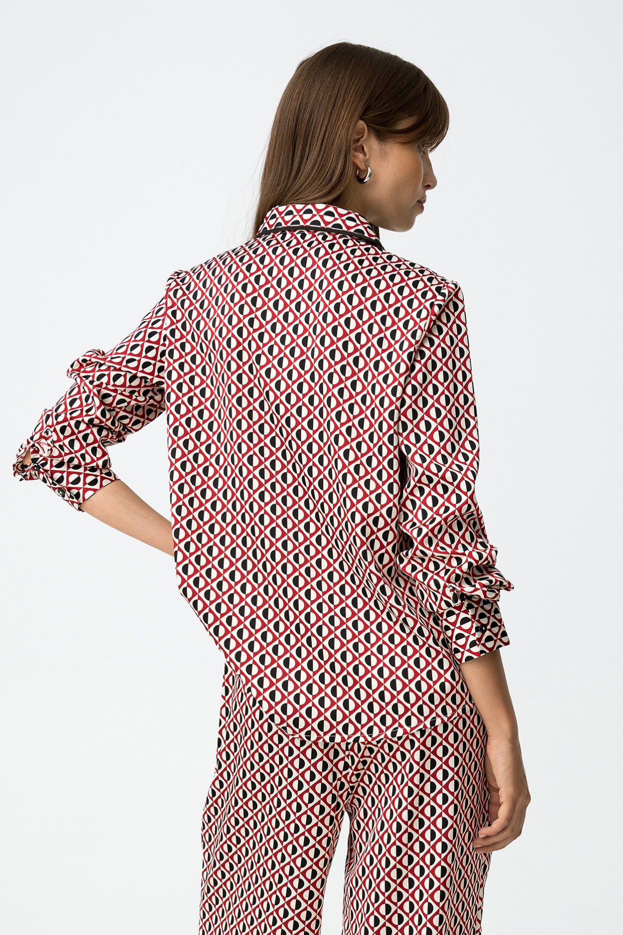 Satin Shirt with All Over Print