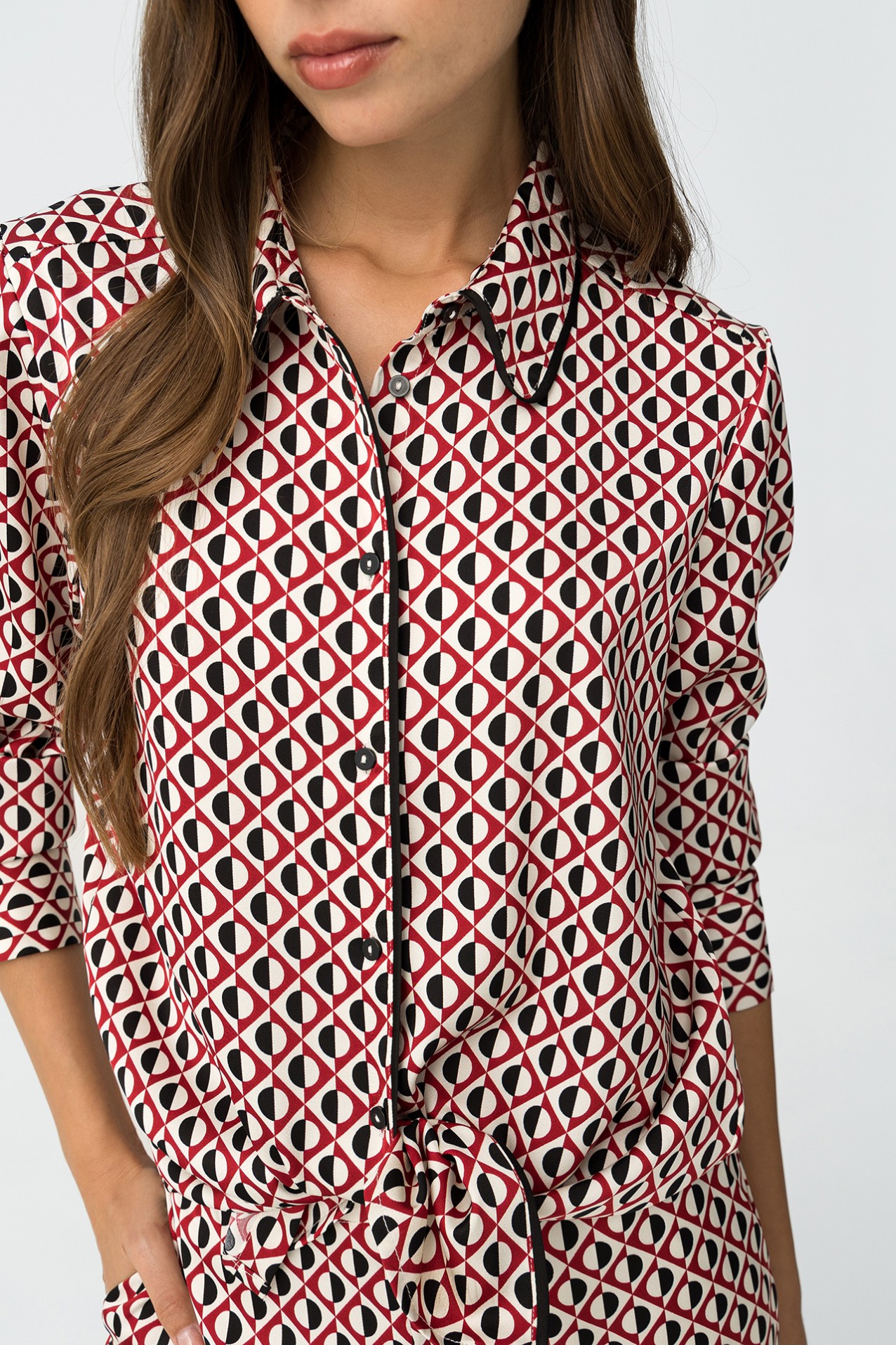 Satin Shirt with All Over Print
