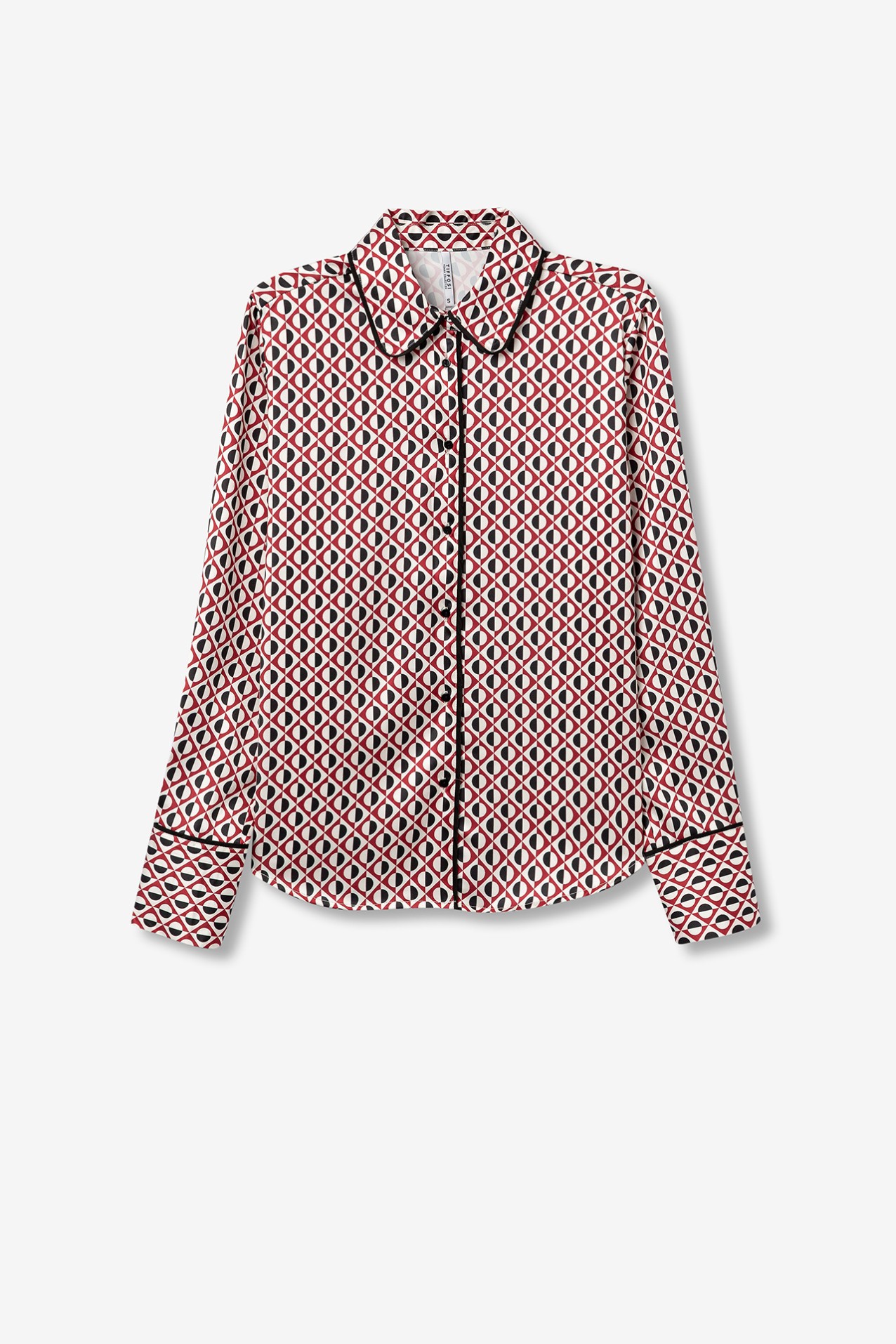 Satin Shirt with All Over Print