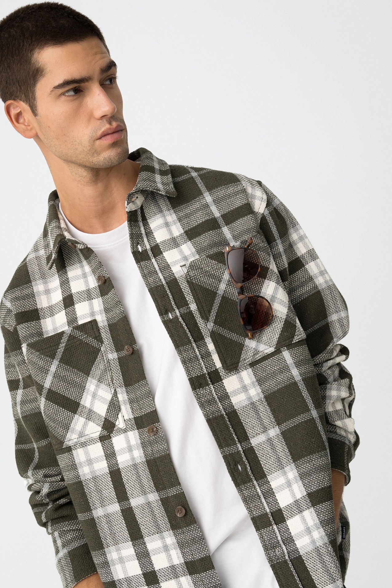 Camisa Oversized Xadrez Texturizada