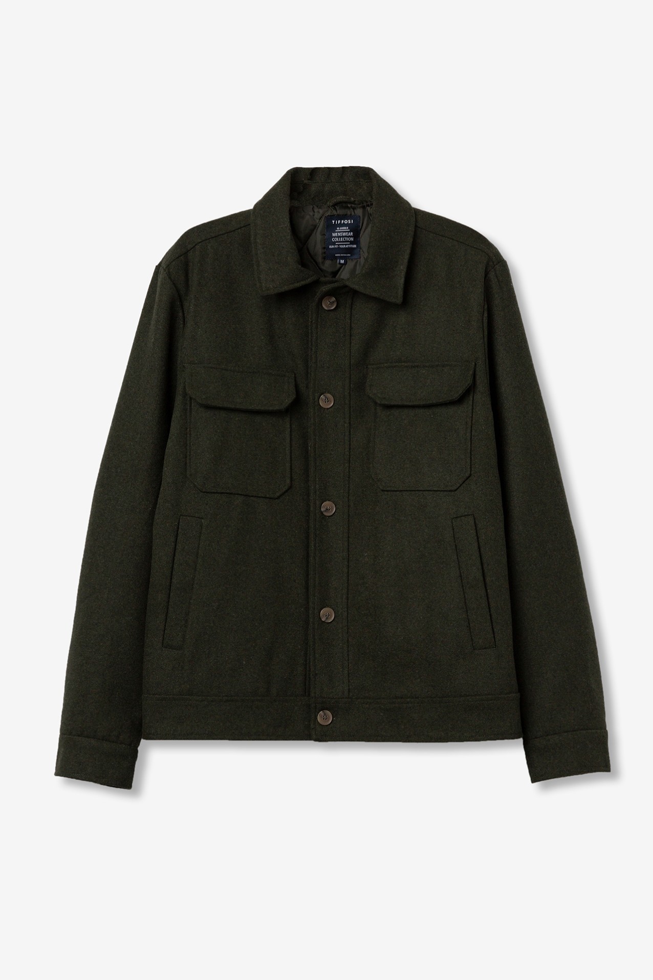 Chaqueta corta con bolsillos de tapa