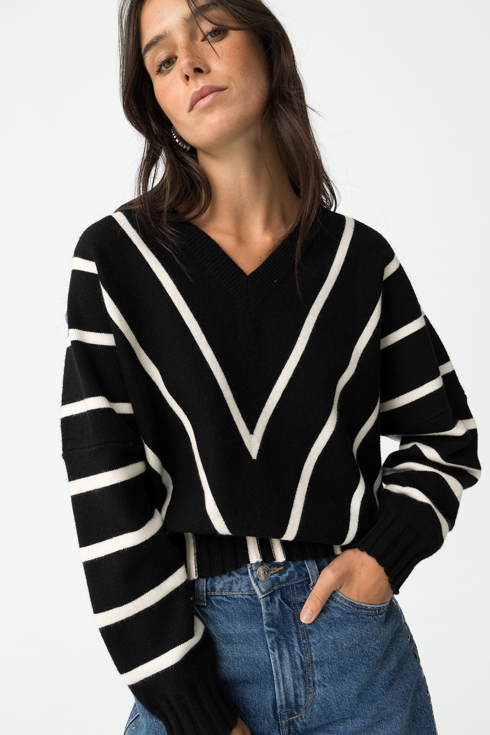 Jersey Oversized con Escote en V