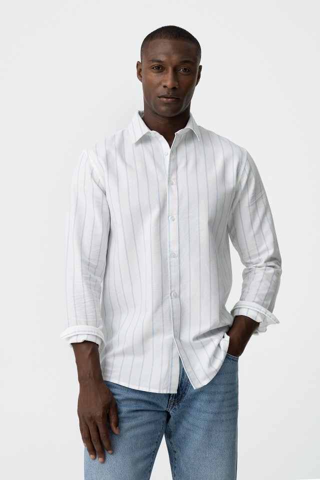 Camisa de Algodo s Riscas