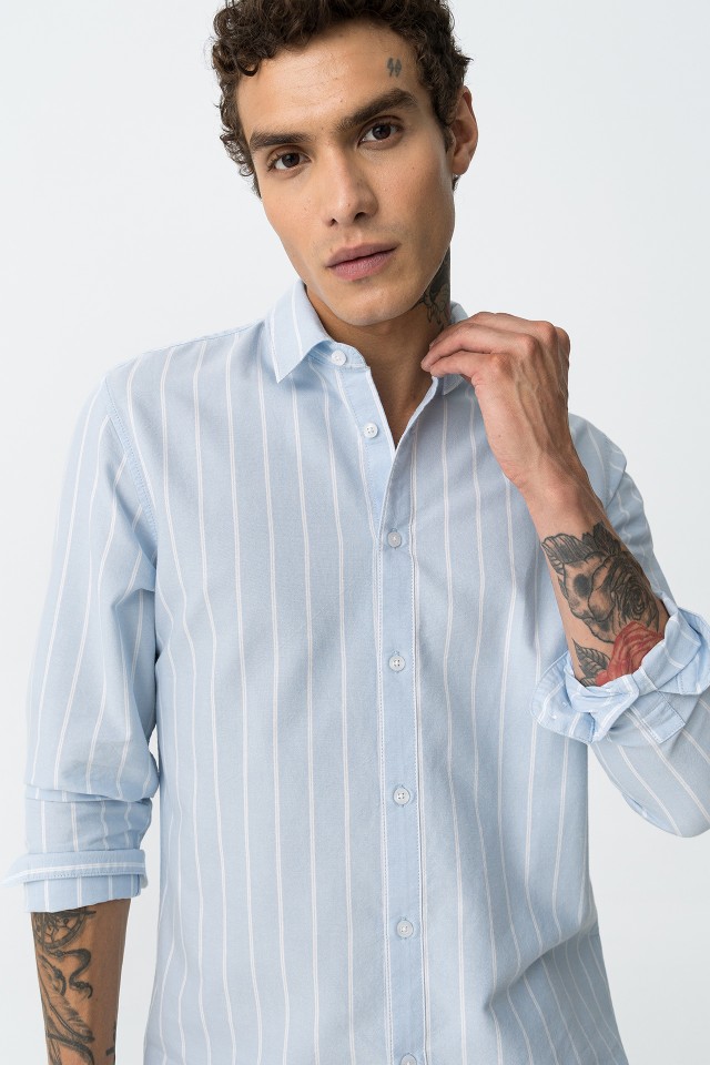 Camisa de Algodo s Riscas