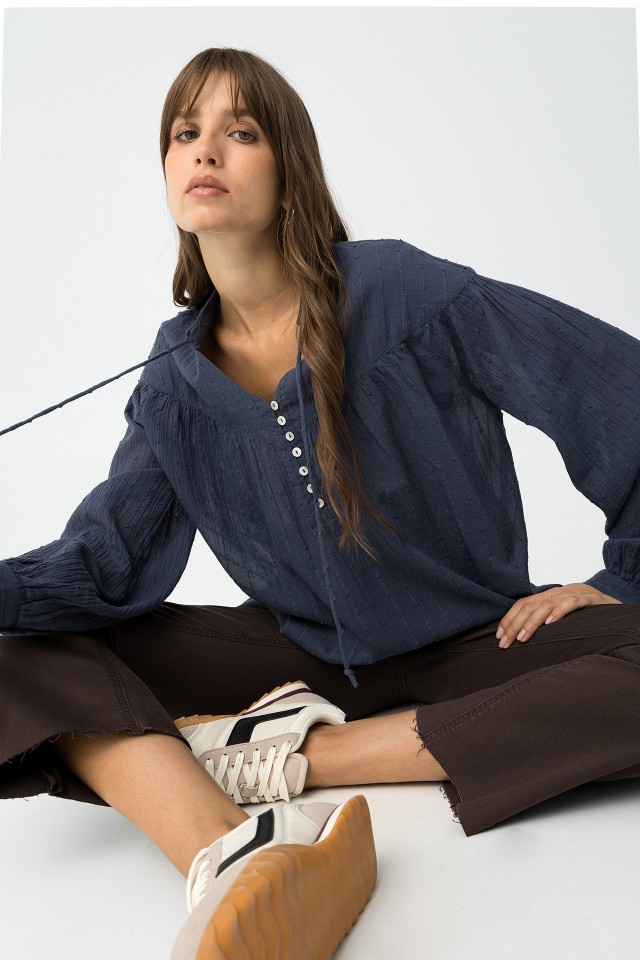 Textured Relaxed Fit Blouse