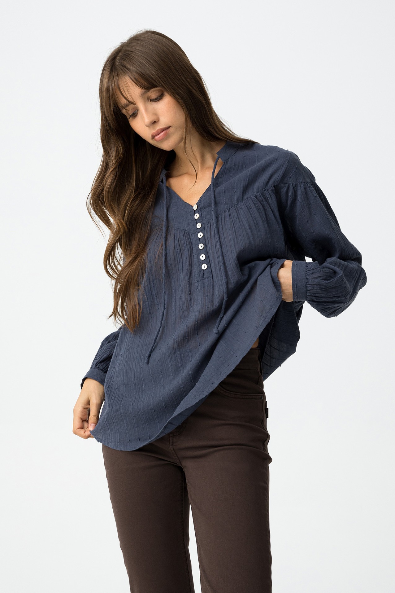 Textured Relaxed Fit Blouse