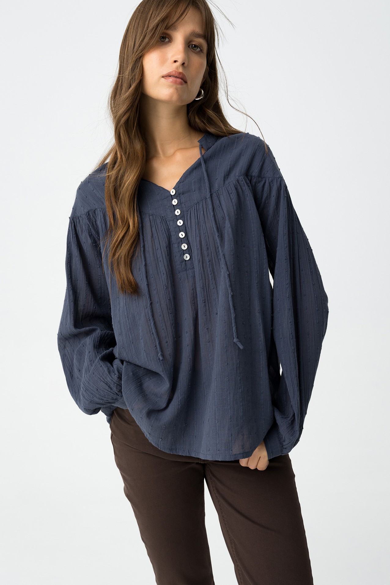 Textured Relaxed Fit Blouse