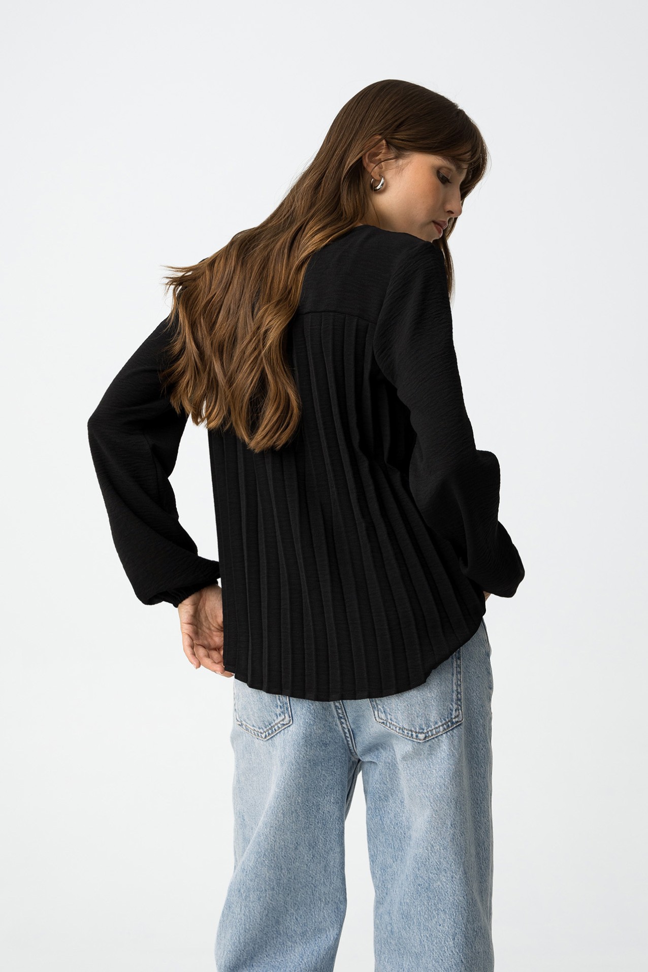 Top with Pleated Back