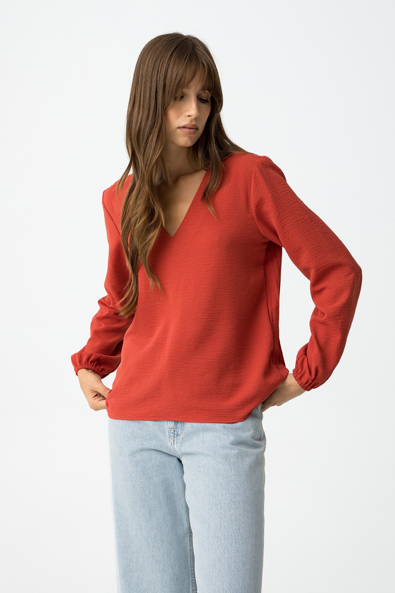 Blouse with Pleated Back