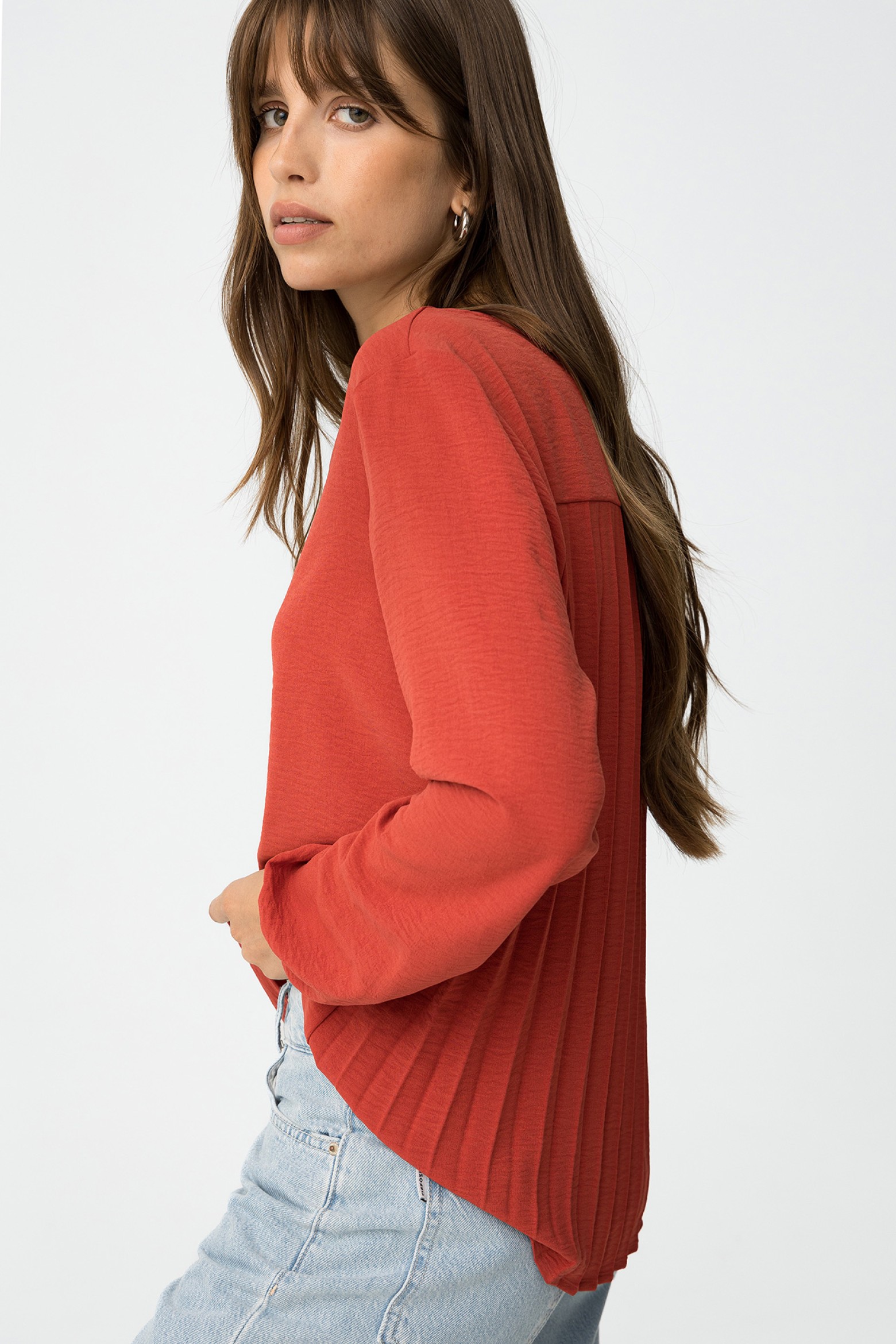 Blouse with Pleated Back