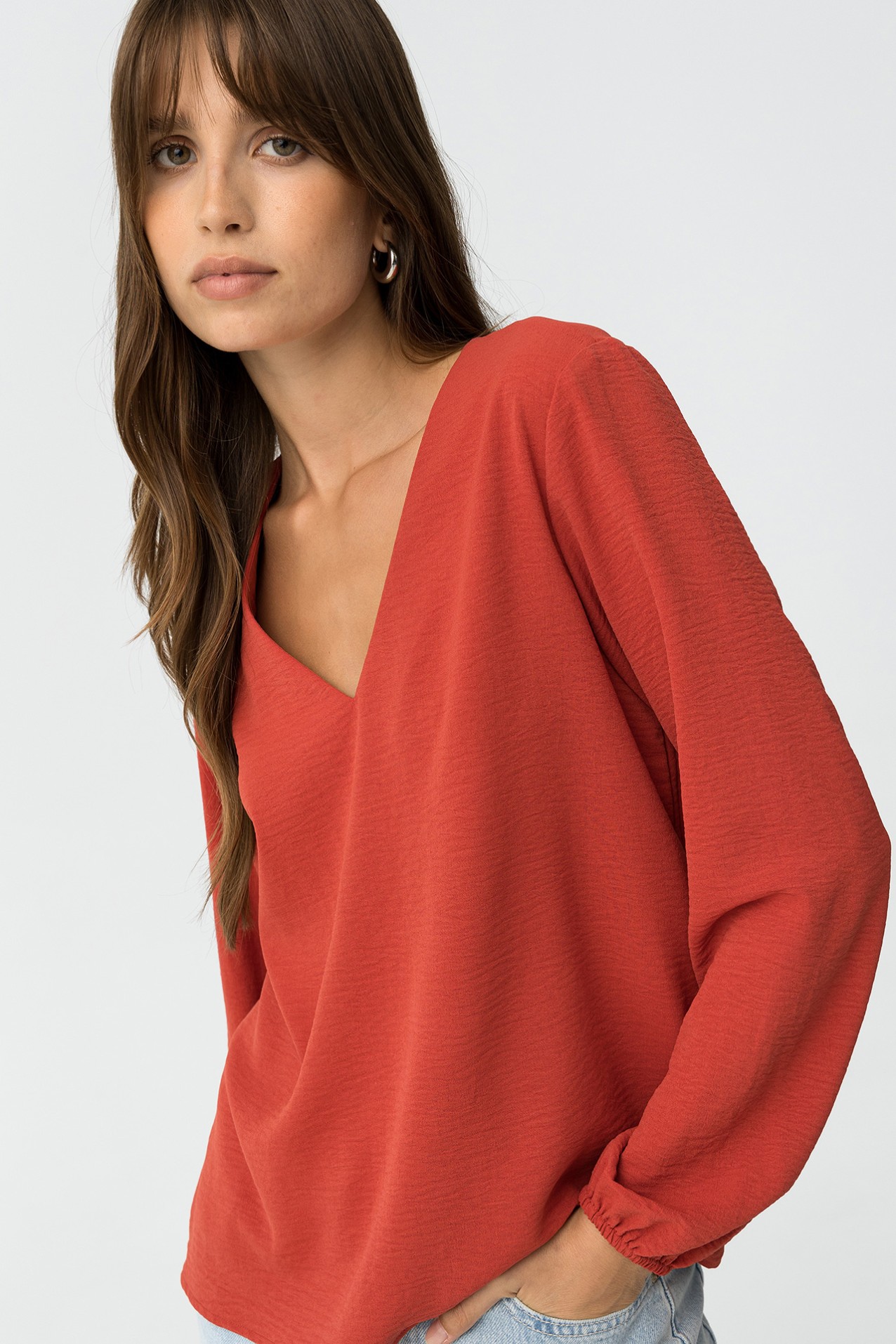 Blouse with Pleated Back