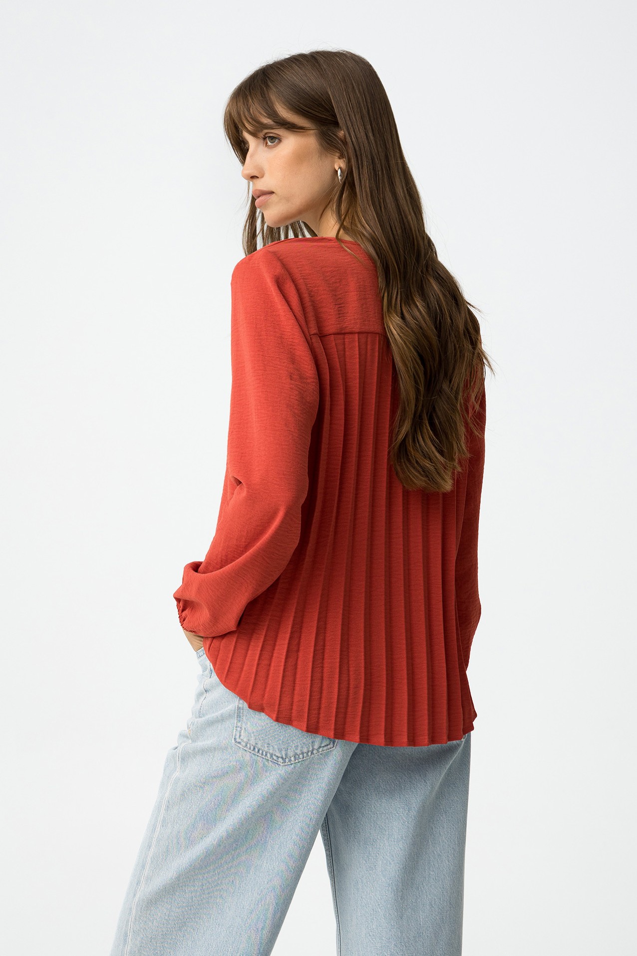 Blouse with Pleated Back